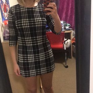 Black and White Plaid Dress